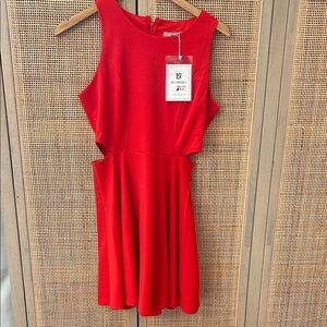 Elegant Red Cutout Mini Dress